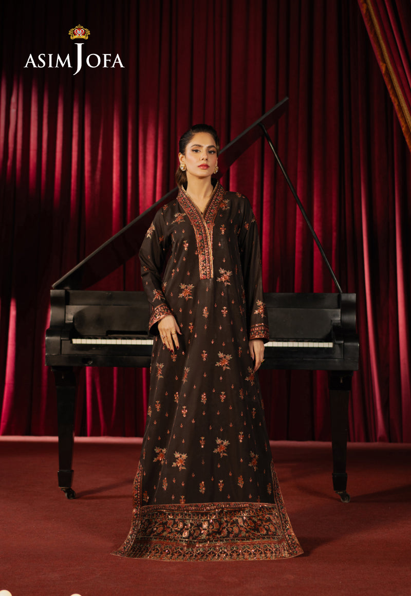 Asim Jofa Premium Festive Pret Ajpfb-06 Embroidered Boski Silk Stitched 1 Pc