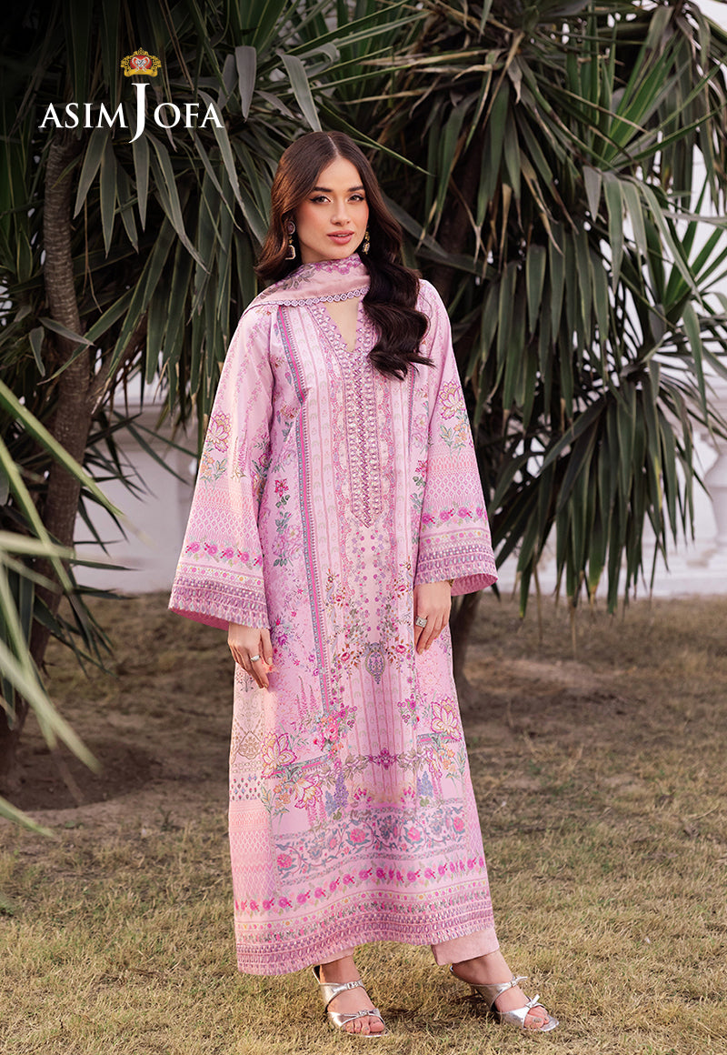 Asim Jofa Charmeuse Silk Pret Ajrsb-03 Digitally Printed Embroidered Grip Stitched 3 Pcs