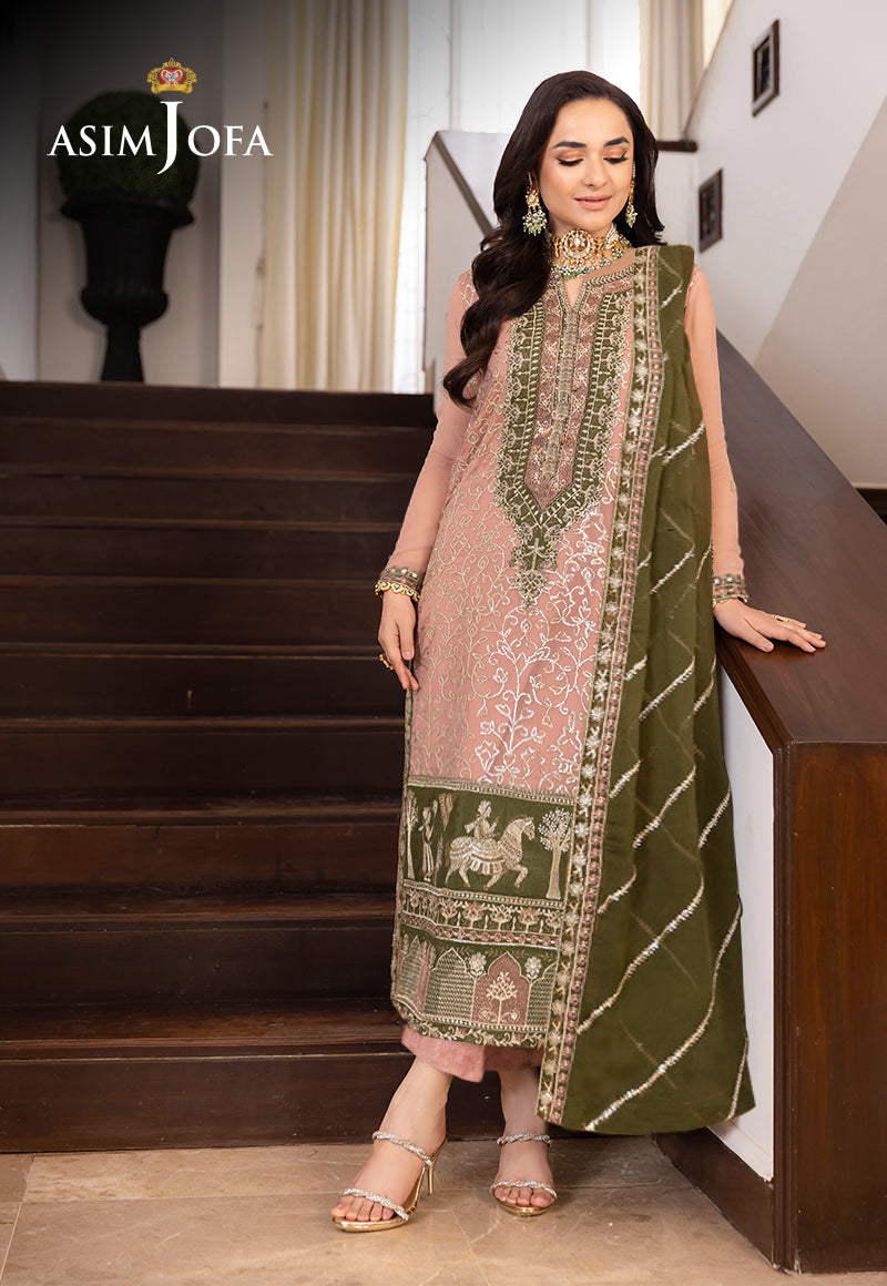 Limited Edition By Asim Jofa Ajsmb-40 Emb Chiffon Stitched 3 Pcs