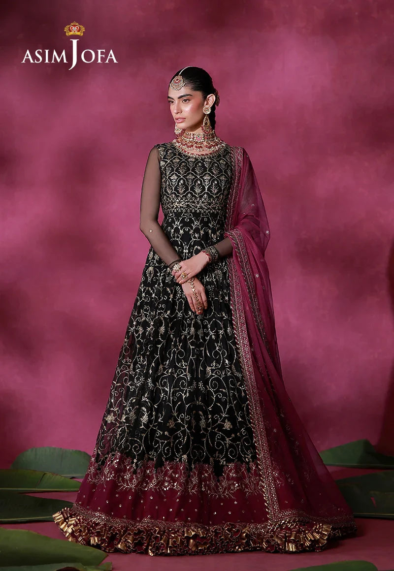 Asim Jofa Unstitched 2 Piece Festive Formals Suit-AJULFI-01 Embroidered Net Unstitched 2 Pcs