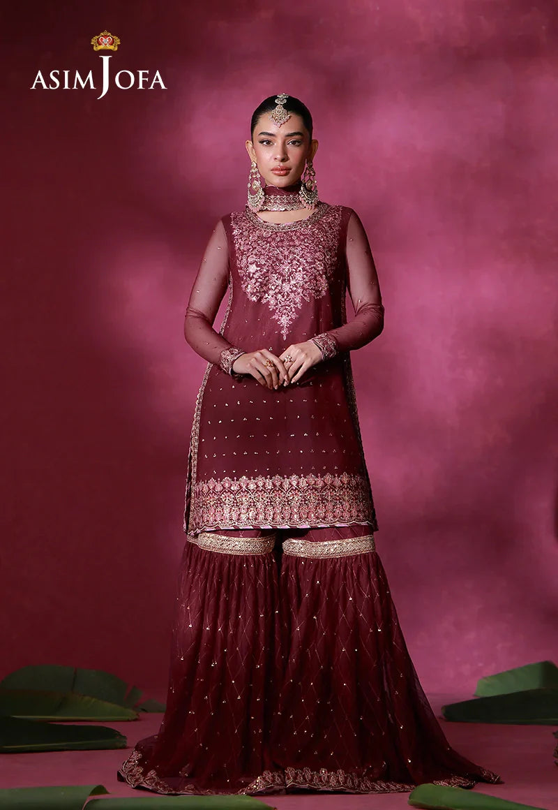 Asim Jofa Unstitched 3 Piece Festive Formals Suit-AJULFI-06 Embroidered Net Unstitched 3 Pcs