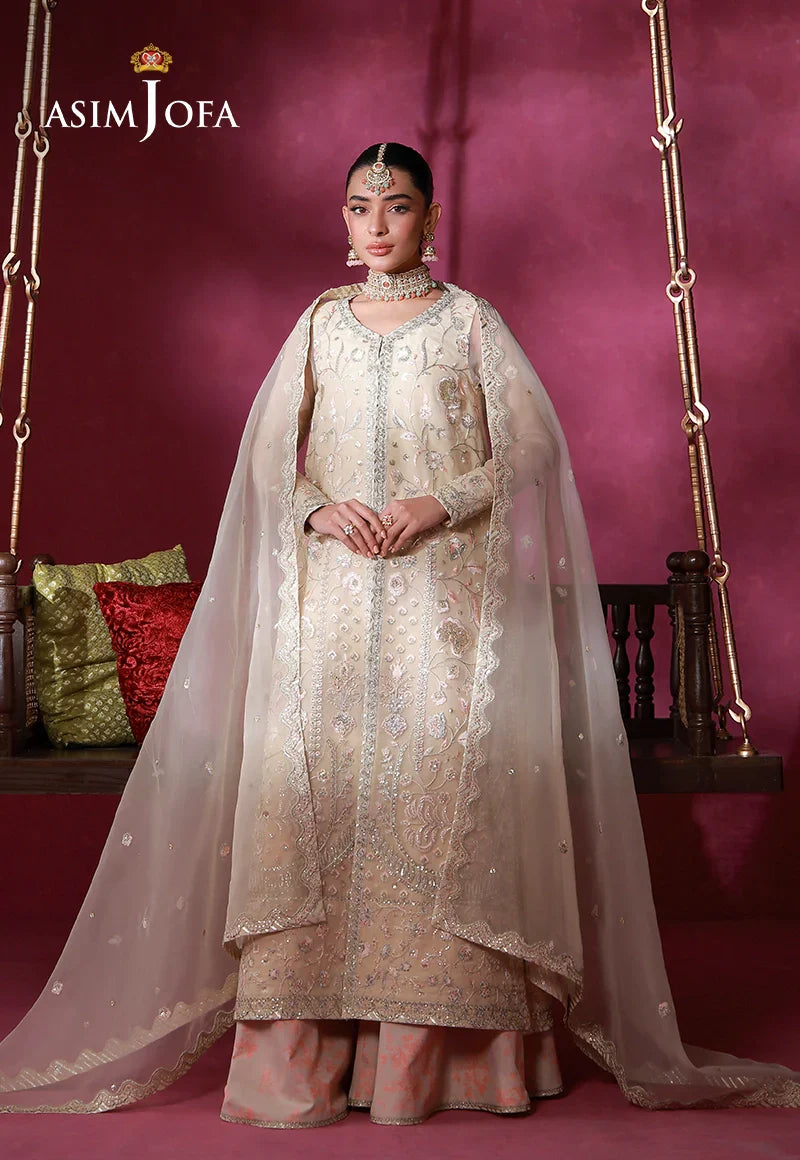 Asim Jofa Unstitched 3 Piece Festive Formals Suit-AJULFI-08 Embroidered Organza Unstitched 3 Pcs