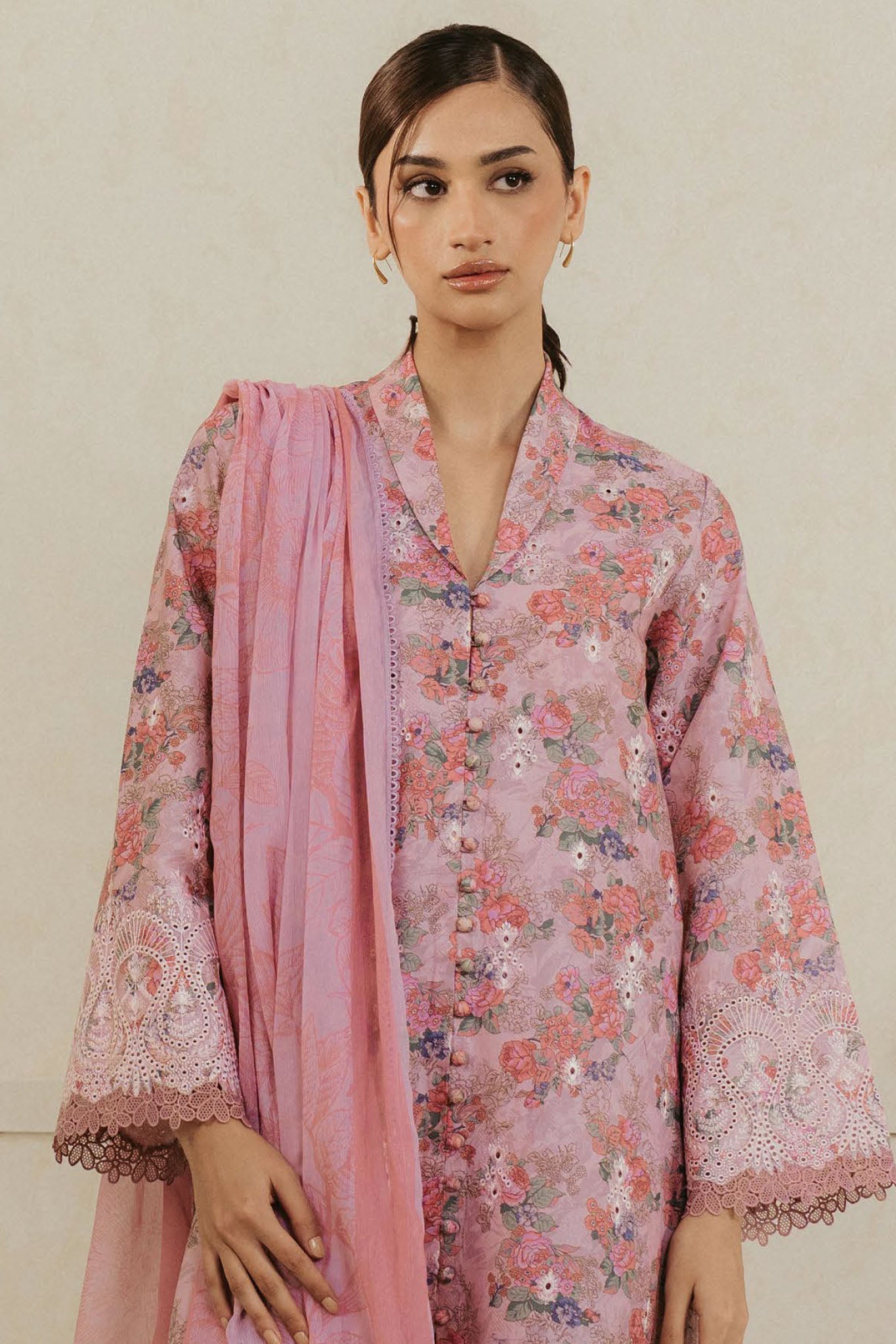 Amore By Ayzel Unstitched 3 Piece Summer Lawn Collection-AL-V4-08-Rose