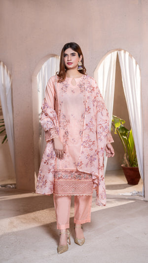 Dressline 3 Piece Ready-To-Wear Emb Banadora Lawn Stitched Collection
