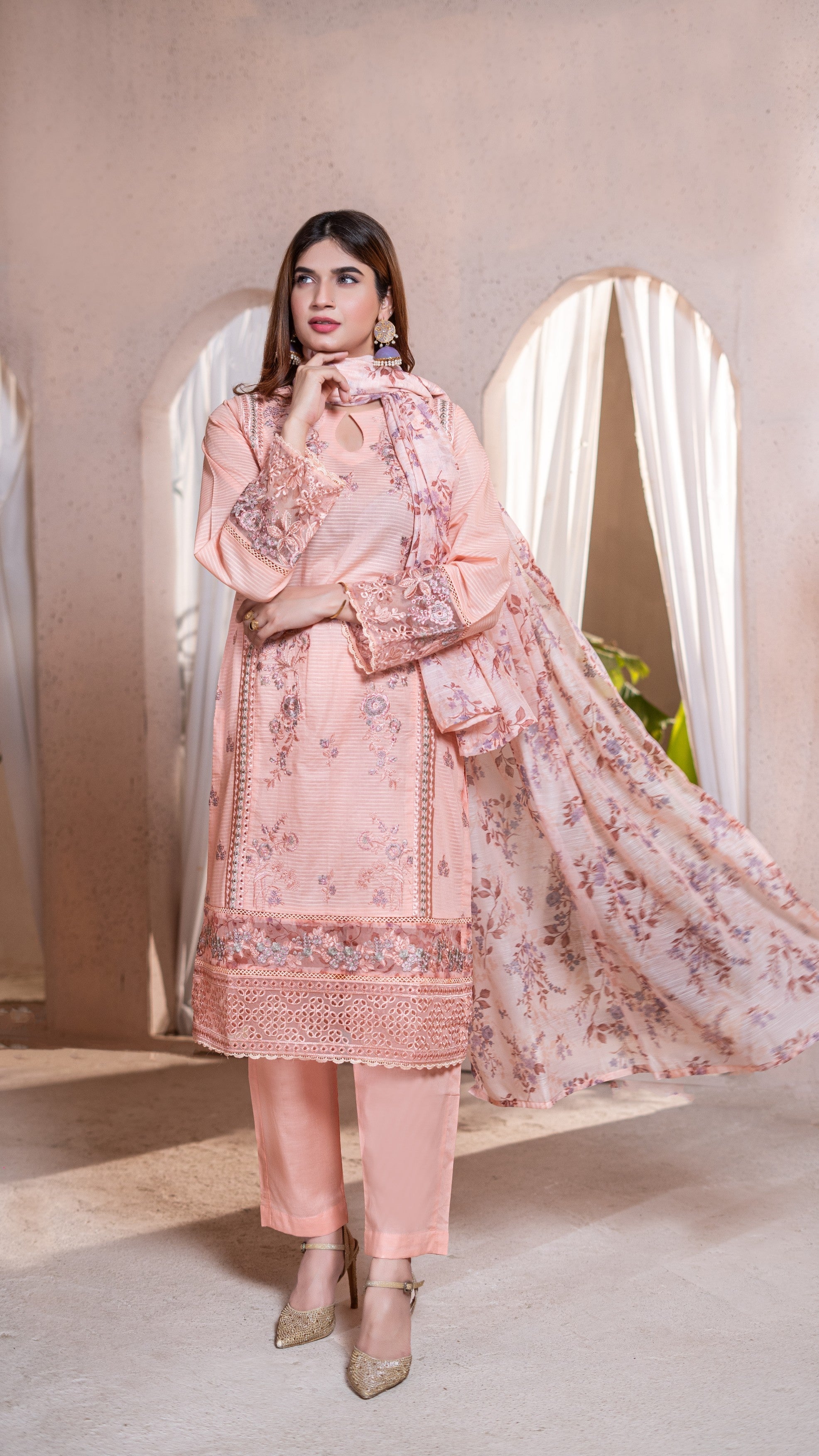 Dressline 3 Piece Ready-To-Wear Emb Banadora Lawn Stitched Collection