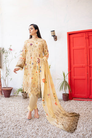 Dressline UnStitched 3 Piece Premium Chikankari & Cutwork Emb Digital Printed Lawn Collection