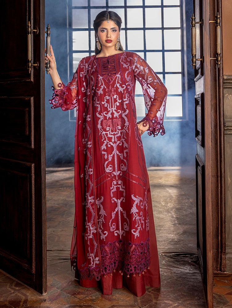 AURA Vol-02 By Zebtan Unstitched 3 Piece Luxury Formals Suit-AR-07 | Aura Vol-02