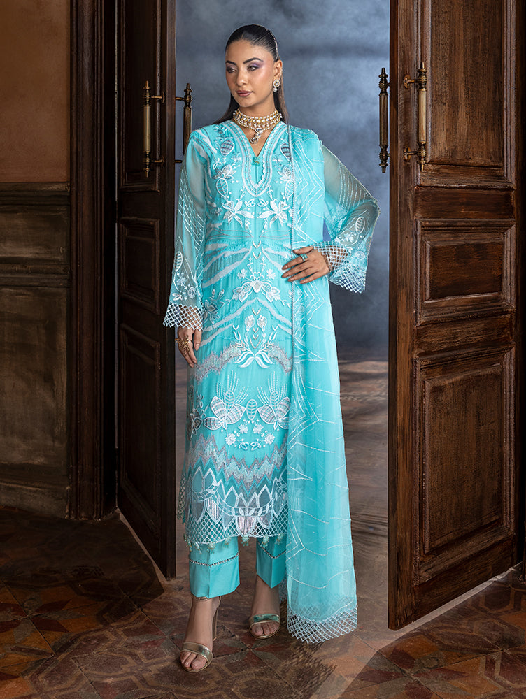AURA Vol-02 By Zebtan Unstitched 3 Piece Luxury Formals Suit-AR-05 | Aura Vol-02