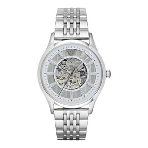 EMPORIO ARMANI Beta Silver Stainless Steel Silver (Skeleton) Dial Automatic Watch for Gents - AR1945
