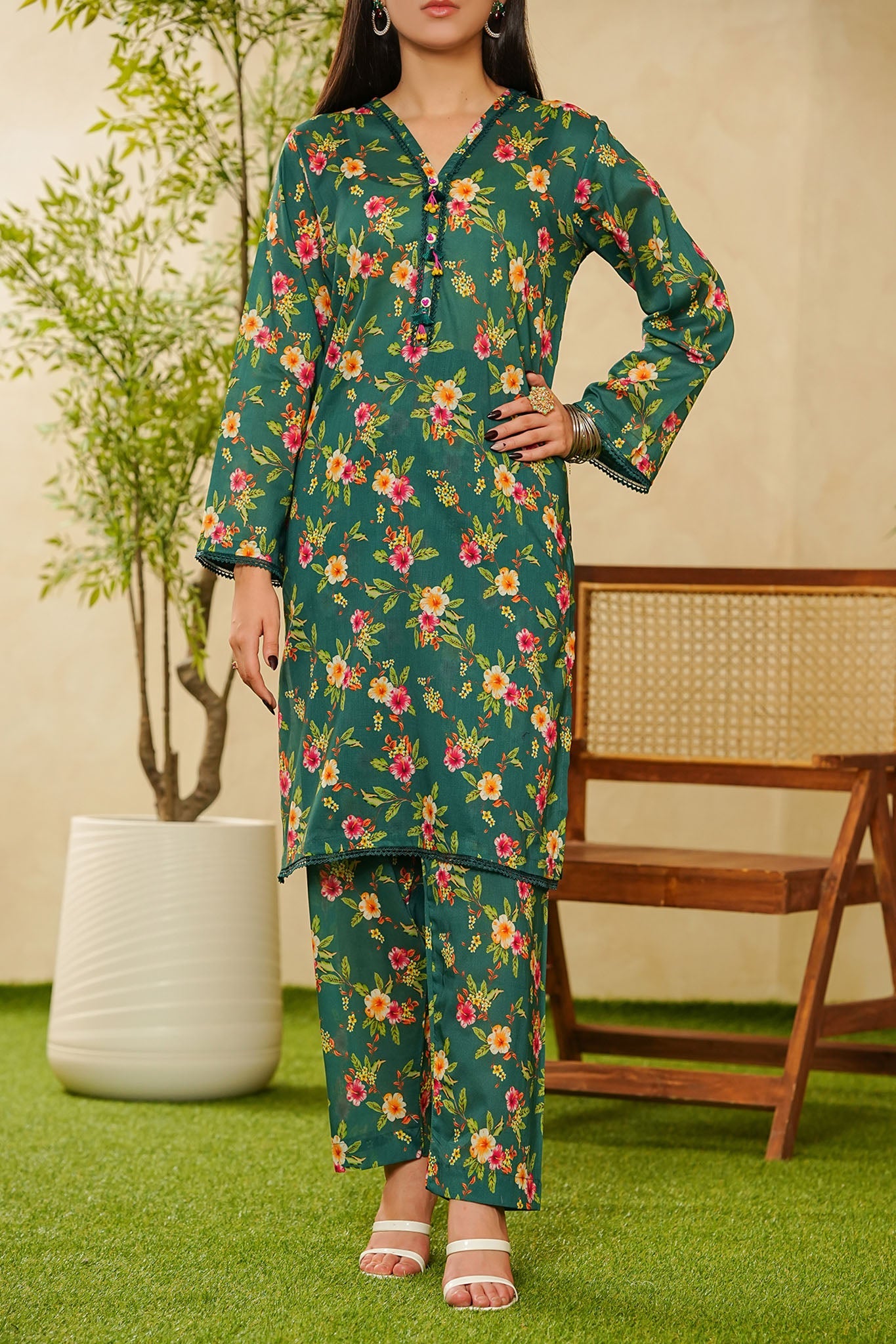 Shabnam By Aizal Stitched 2 Piece Printed Co Ords Vol-02 Collection'2025-A-S-07-GREEN
