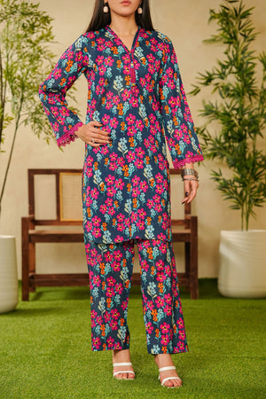 Shabnam By Aizal Stitched 2 Piece Printed Co Ords Vol-02 Collection'2025-A-S-19-BLUE