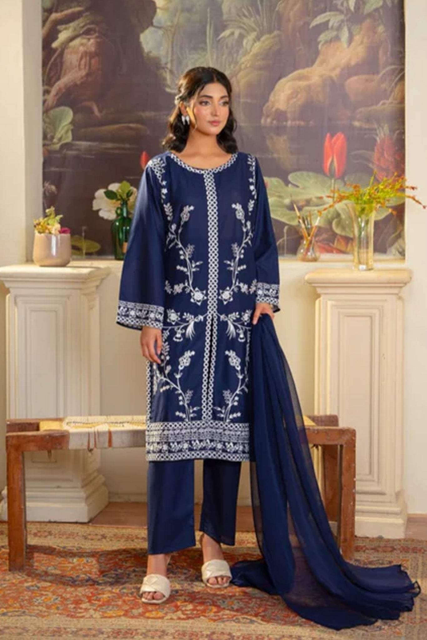 Tawakal Closet Stitched 3 Piece Summer Collection'2025-ASHU EMBRO