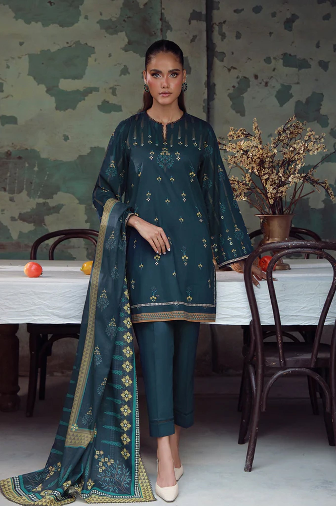 Elara By Sahar Unstitched 3 Piece Printed Cambric Fall Suit-AW1-25-03-UNS