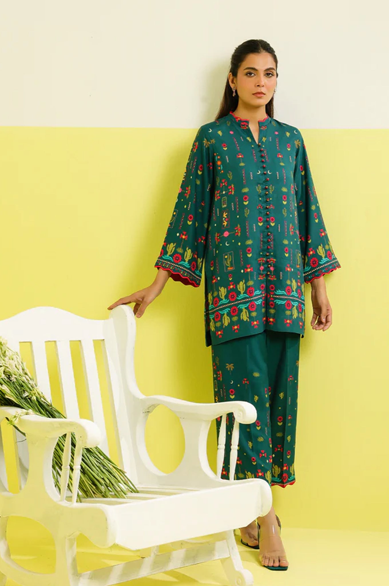 Elara By Sahar Unstitched 2 Piece Printed Marina Twill Fall Suit-AW1-25-24-UNS