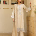 Sahar Unstitched 3 Piece Emb Khaddar Winter Suit-AW2-25-01-Opal White