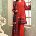 Sahar Unstitched 3 Piece Printed Khaddar Suit-AW2-25-15-Aztec Flame
