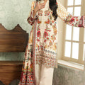 Sahar Unstitched 3 Piece Printed Khaddar Suit-AW2-25-24-Ivory Camellia