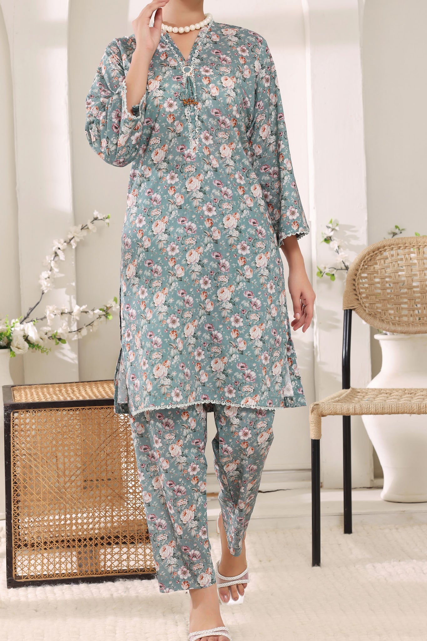 Aizal Stitched 2 Piece Cambric Co Ords Collection'2025-AZL-720