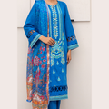 zellbury -Embroidered Shirt Shalwar Dupatta - Blue- Jacquard Suit-0435