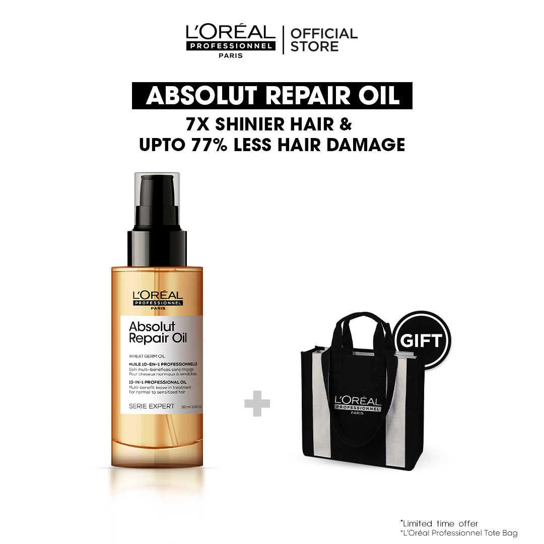 L'Oreal Professional - Serie Expert Absolute Repair Hair Serum 90 ML - For Dry & Damaged Hair with Free Totebag