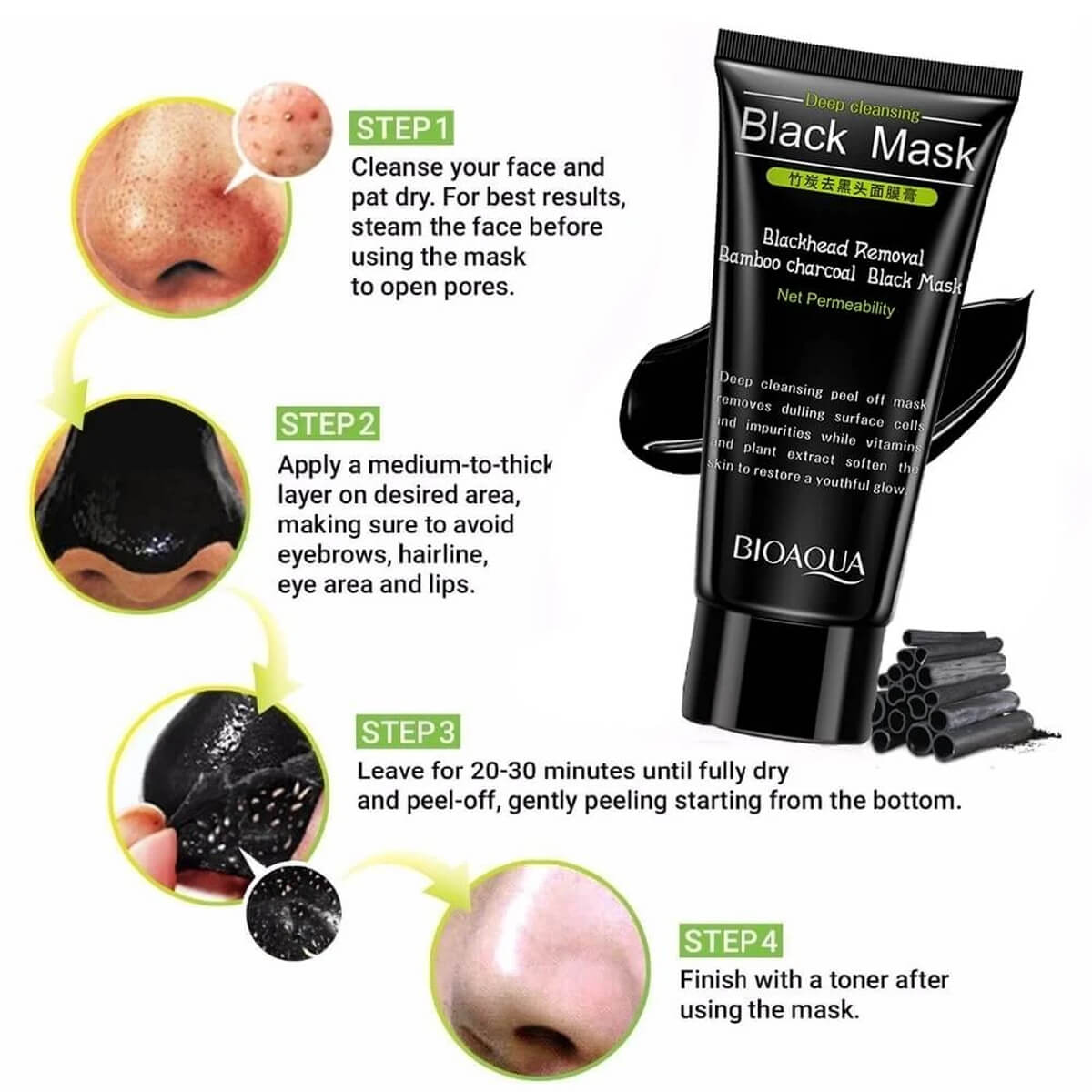 Bioaqua - Bamboo Blackhead Facial Mask - 60G