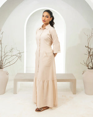 Zauk Stitched 1 Piece Collection-Bisque Fawn