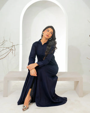 Zauk Stitched 1 Piece Collection-French Navy