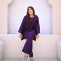 Zauk Stitched 2 Piece Collection-Deep Violet Two Piece Dress