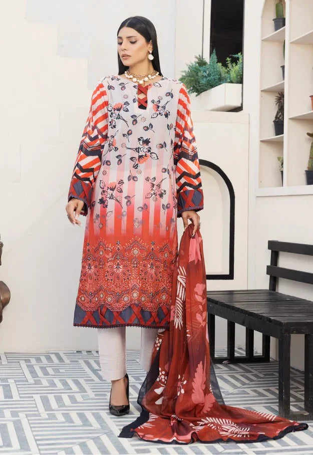 Dressline Unstitched 3 Piece Chikankari Emb Lawn Collection