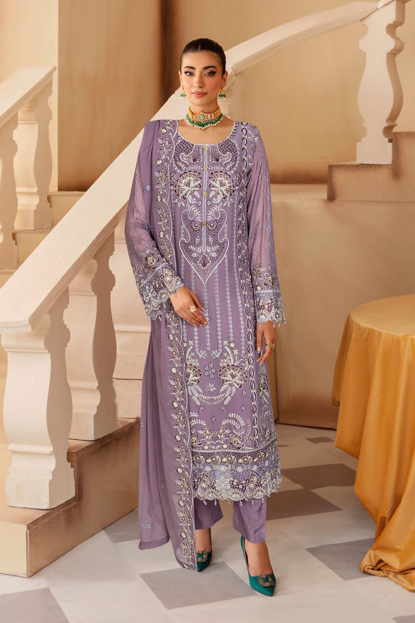 Sangeet by Ramsha Unstitched 3 Piece Chiffon Vol-03 Collection'2025-B-310