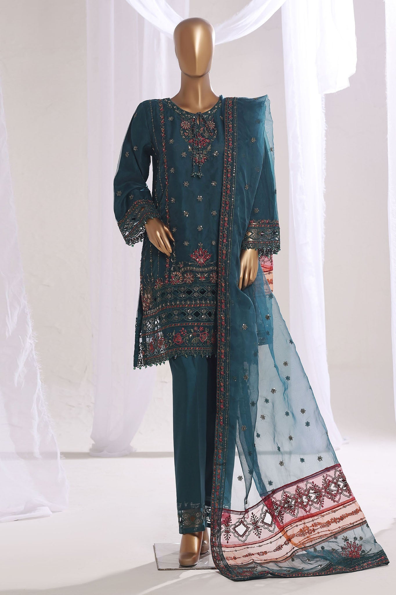 Mahpara By Sada Bahar Stitched 3 Piece Festive Formals Vol-20 Suit-B-37-Green