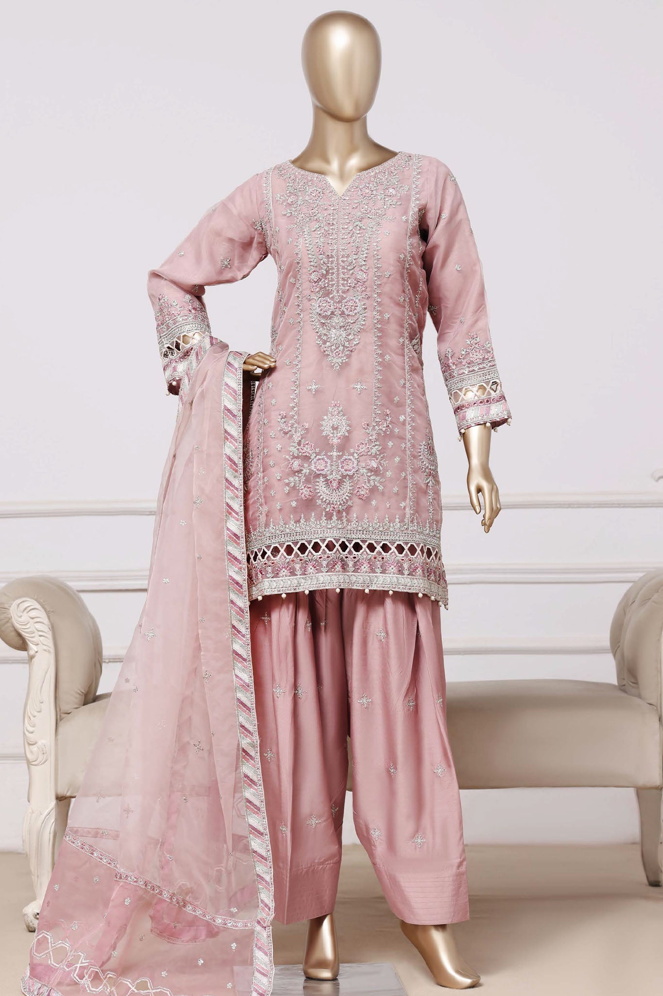 Mahpara By Sada Bahar Stitched 3 Piece Festive Formal Vol-01 Suit-B-40 PLUM