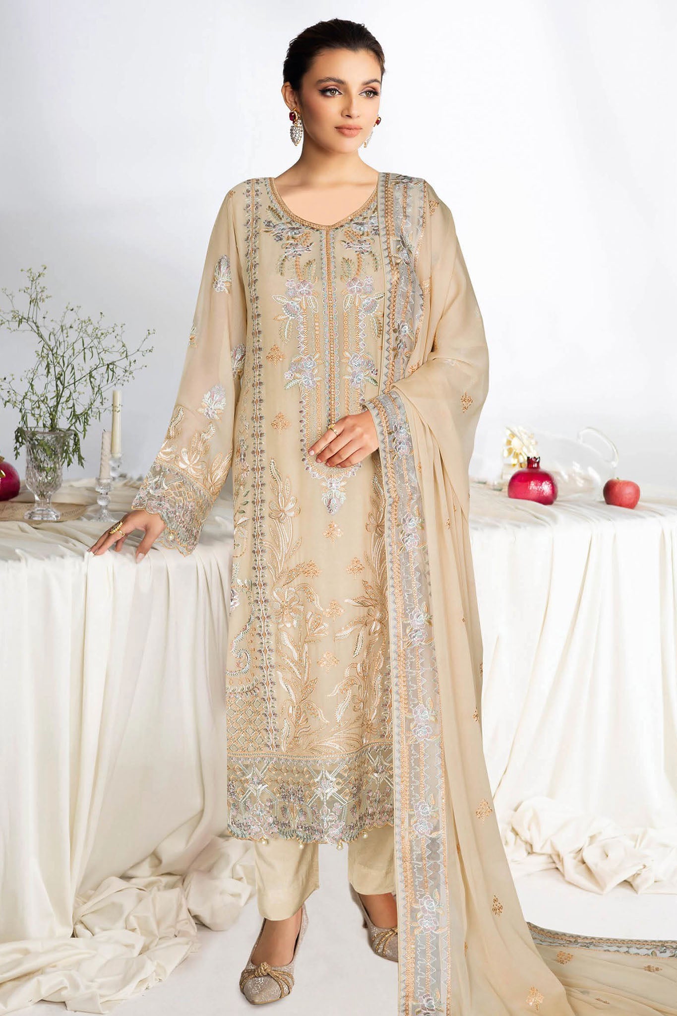 Sangeet by Ramsha Unstitched 3 Piece Chiffon Vol-04 Suit-B-402