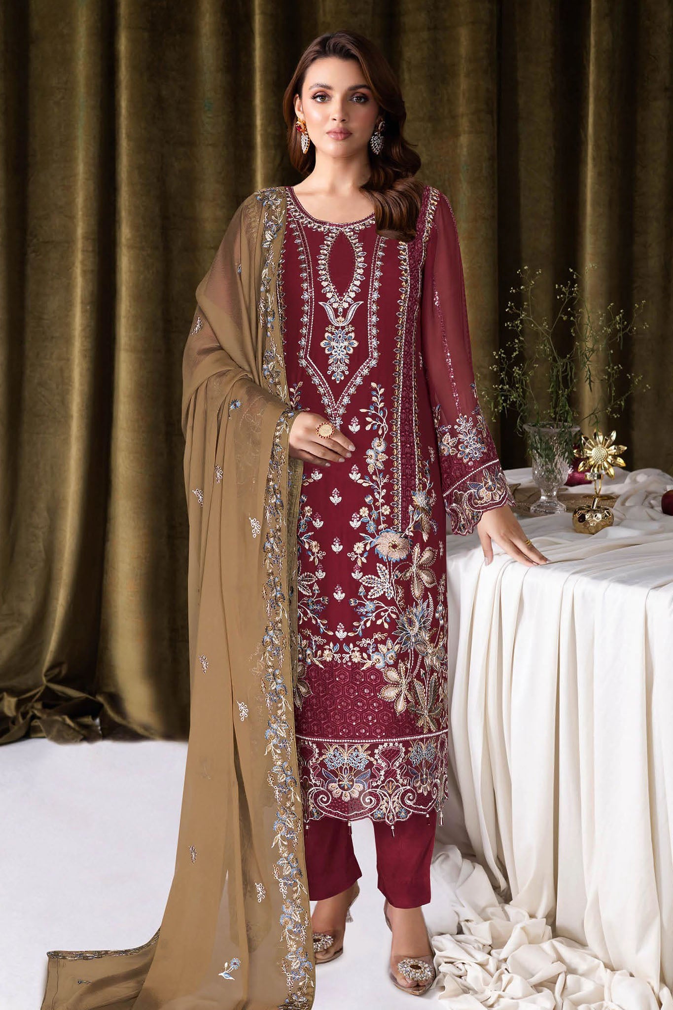 Sangeet by Ramsha Unstitched 3 Piece Chiffon Vol-04 Suit-B-403