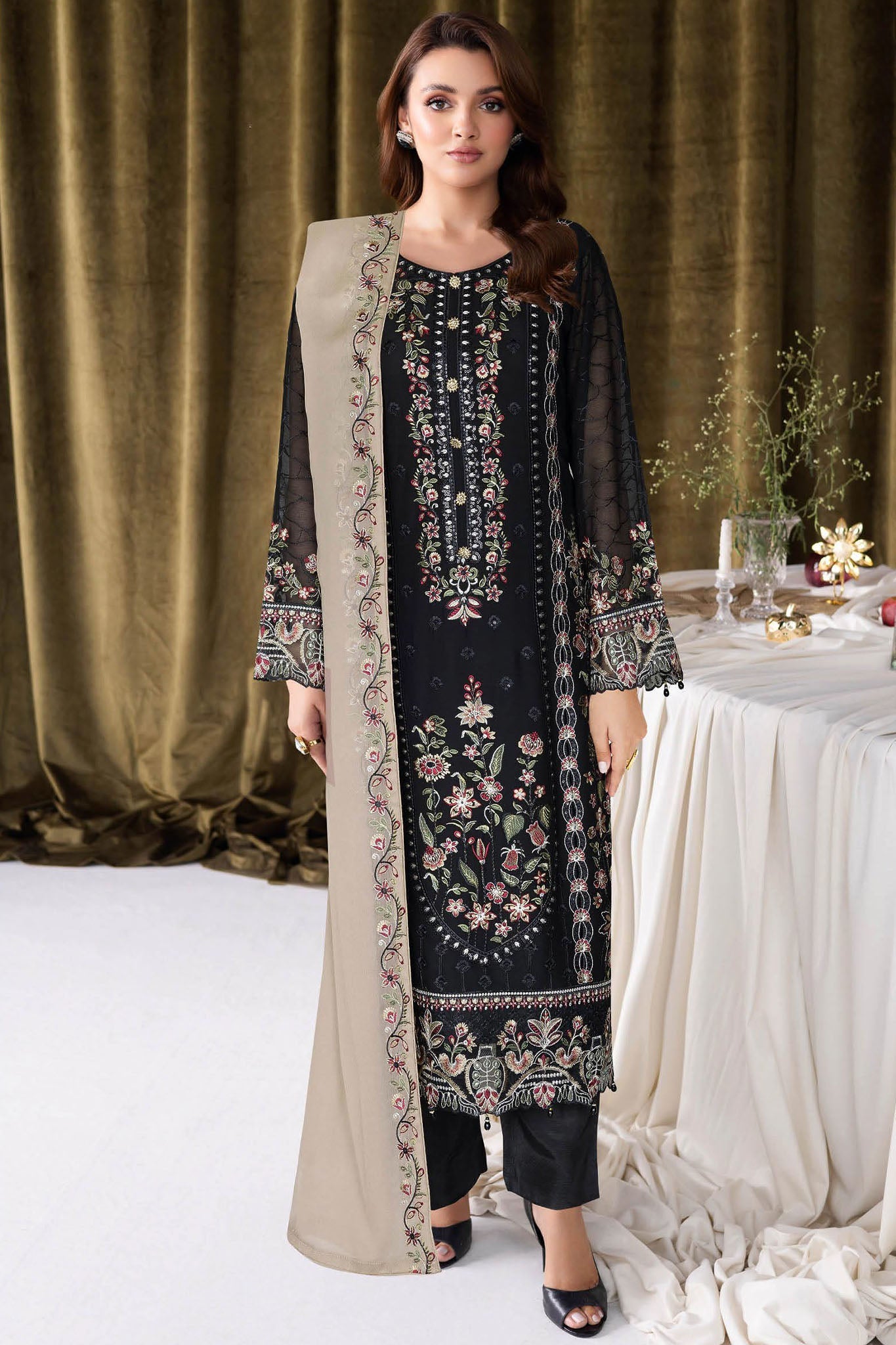 Sangeet by Ramsha Unstitched 3 Piece Chiffon Vol-04 Suit-B-405