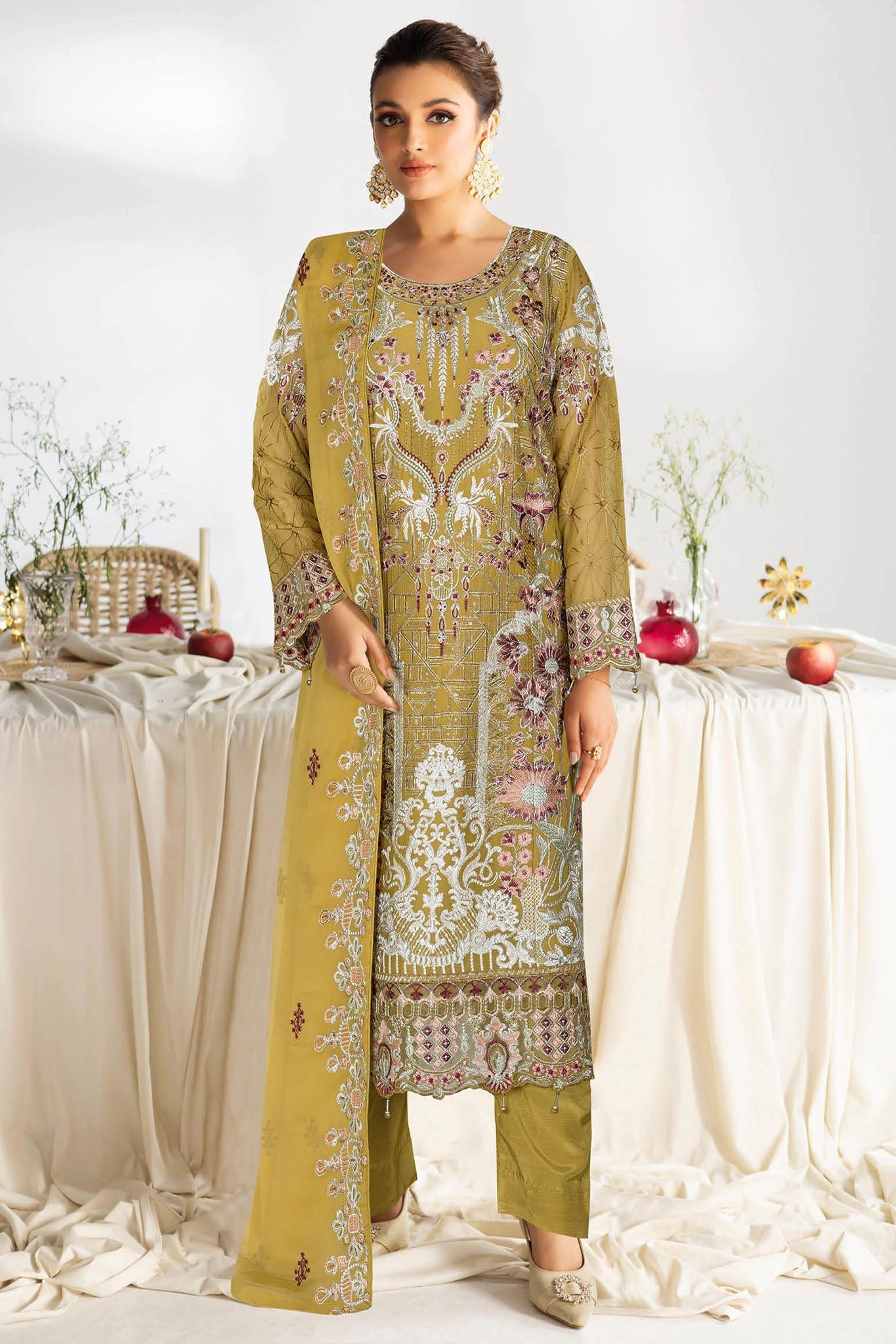 Sangeet by Ramsha Unstitched 3 Piece Chiffon Vol-04 Suit-B-408