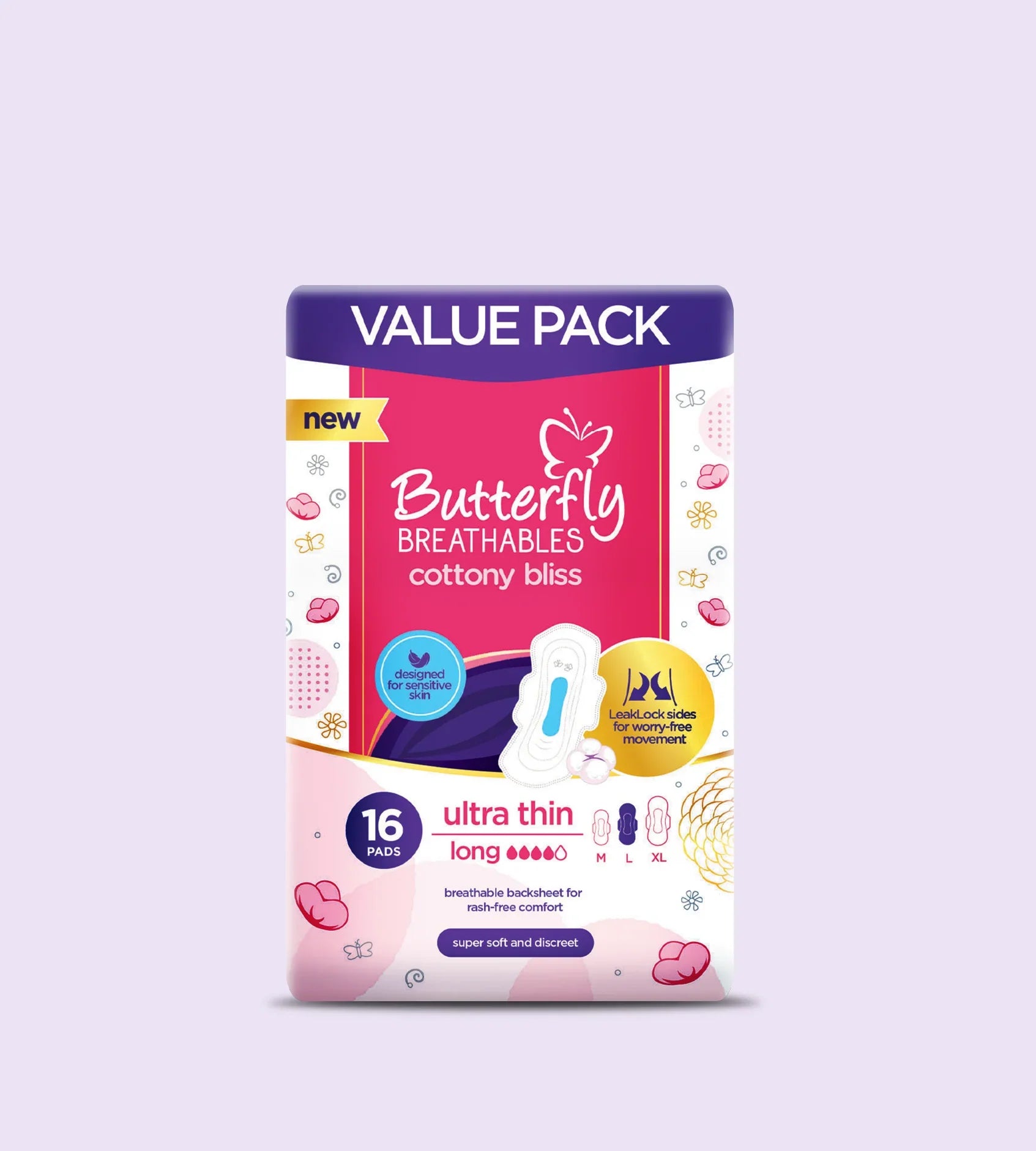 Butterfly - Ultra Breathable Soft Pack Long (16S)