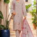 Bin Saeed Stitched 3 Piece Luxury Plain Cotton With Chiffon Dupatta Collection'2025-SMPC-2068-Pink
