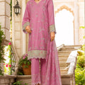 Bin Saeed Stitched 3 Piece Luxury Plain Cotton With Chiffon Dupatta Collection'2025-SMPC-1862-Pink