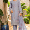 Bin Saeed Stitched 3 Piece Luxury Plain Cotton With Chiffon Dupatta Collection'2025-SMPC-2071-Lilac