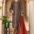 Bin Saeed Stitched 3 Piece Luxury Front Open Cutwork Collection'2025-SM-2084-Brown