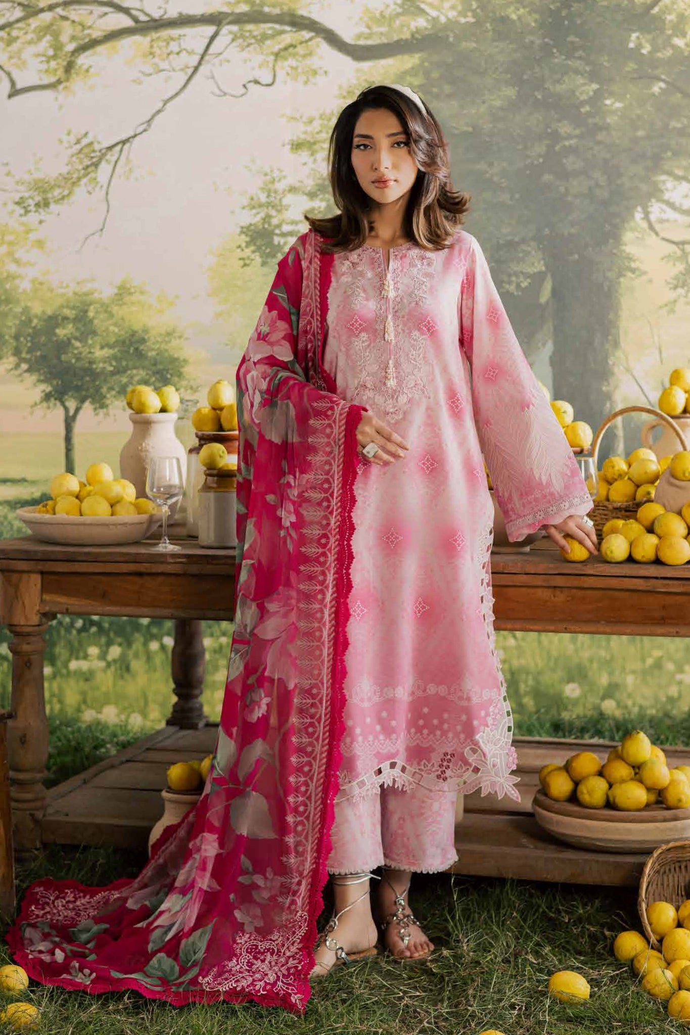 Bloom By Nureh Unstitched 3 Piece Emb and Printed Doriya Lawn Suit-BL-13