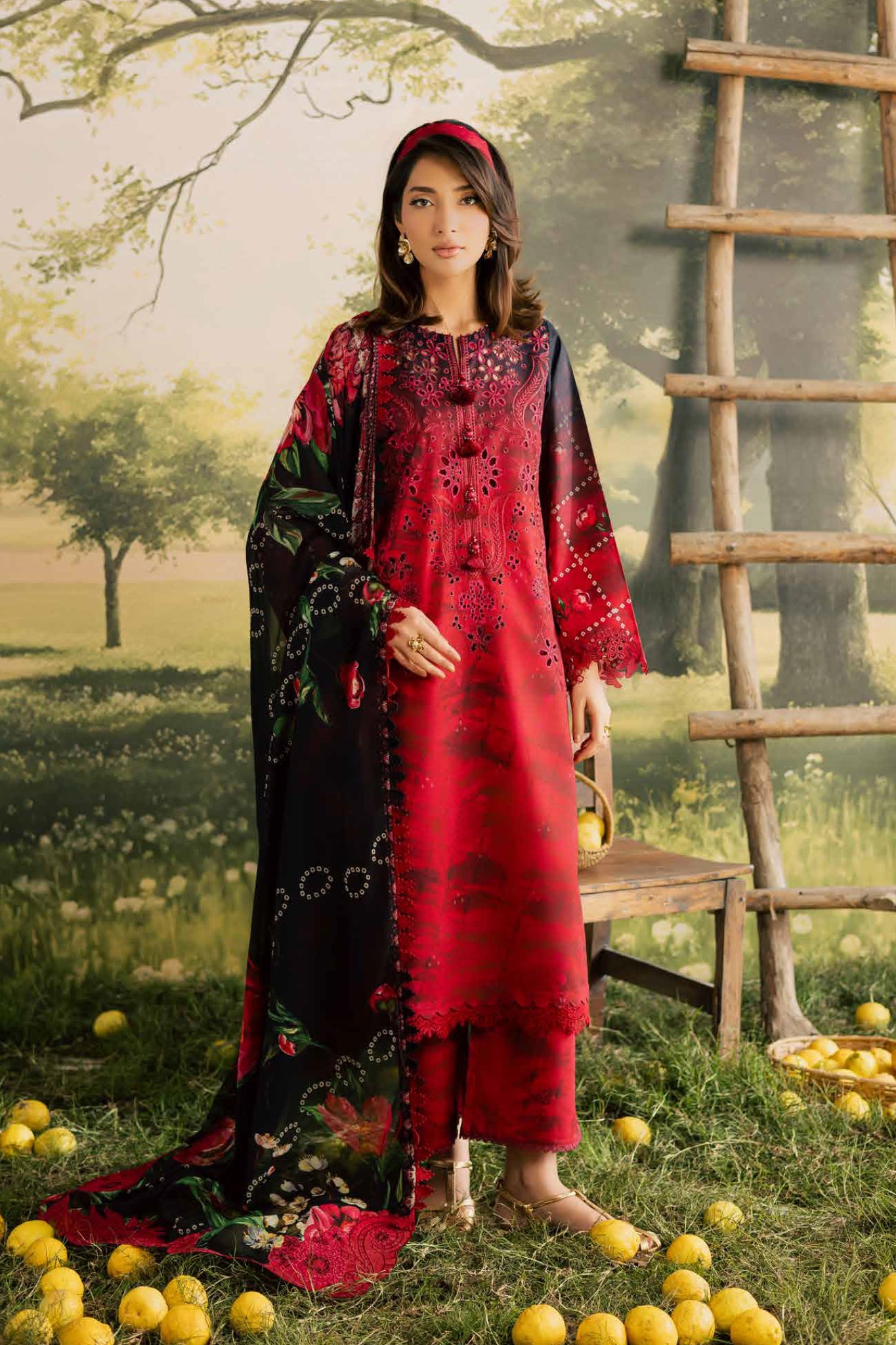 Bloom By Nureh Unstitched 3 Piece Emb and Printed Doriya Lawn Suit-BL-15