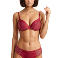 BLS Aria Padded And Wired Strapless Demi Bra Set Red