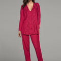 BLS - Bluma Lace And Viscose Pajama Set - Burgundy