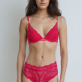 BLS - Eartha Wired And Paded Lace Bra Set - Red