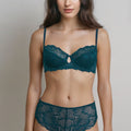 BLS - Edwina Wired And Non Padded Lace Bra Set - Dark Green