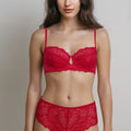 BLS - Edwina Wired And Non Padded Lace Bra Set - Red