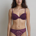 BLS - Emma Wired And Padded Lace Bra Set - Burgundy