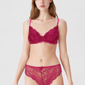 BLS Antonia Wired And Pushup Lace Bra Set Cherry